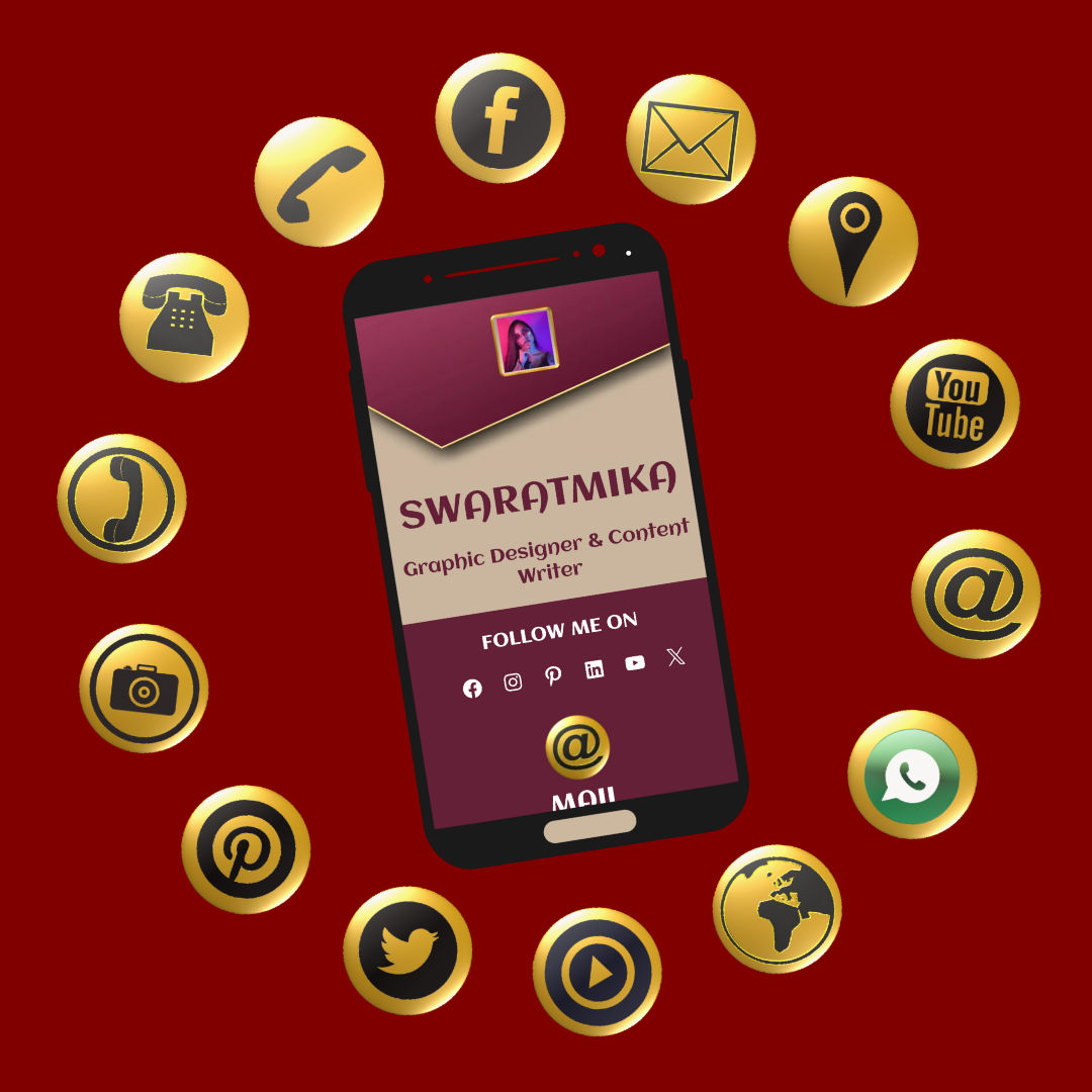 Share Ur Card - Your information in one place mobile phone displaying profile of a women