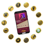 mobile phone displaying profile of a women